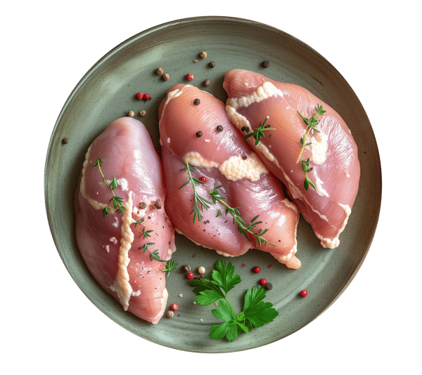 prepared chicken breasts